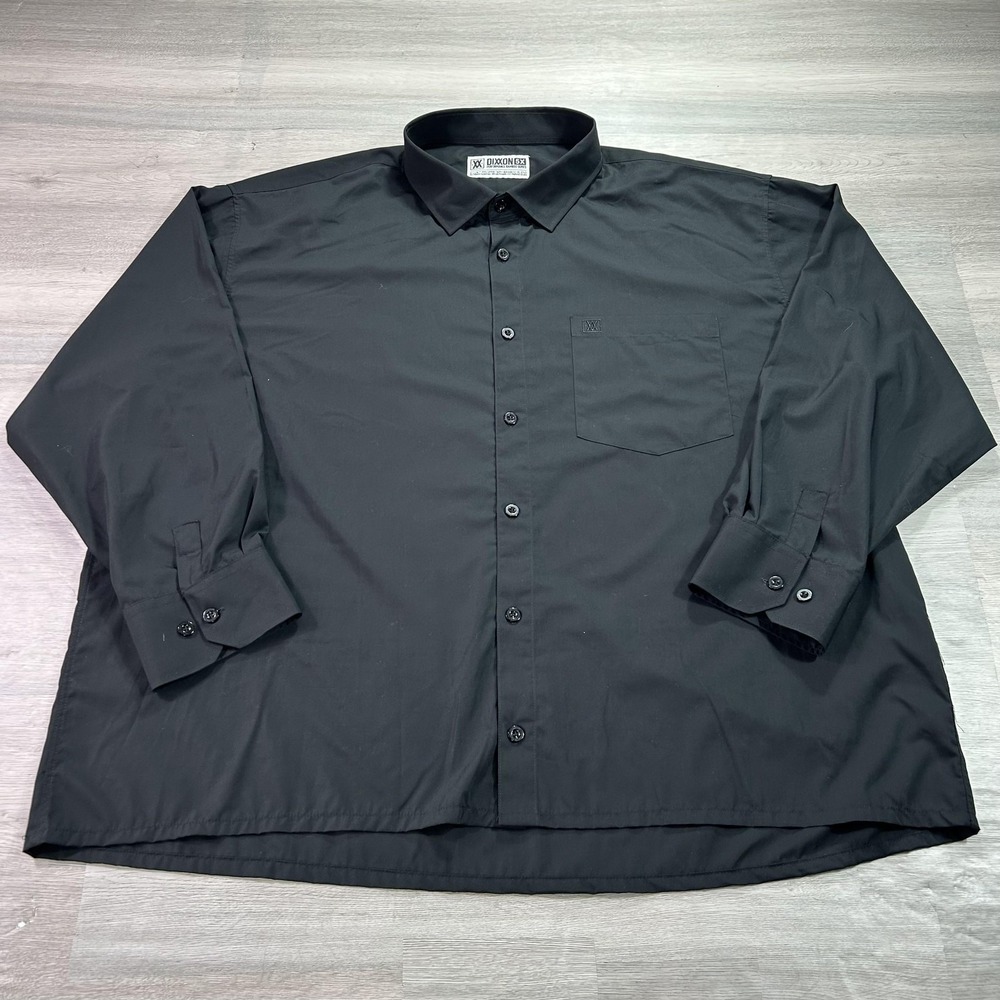 Dixxon Shirt Mens 5XL Black Long Sleeve Performance Bamboo Button Up‎ Casual